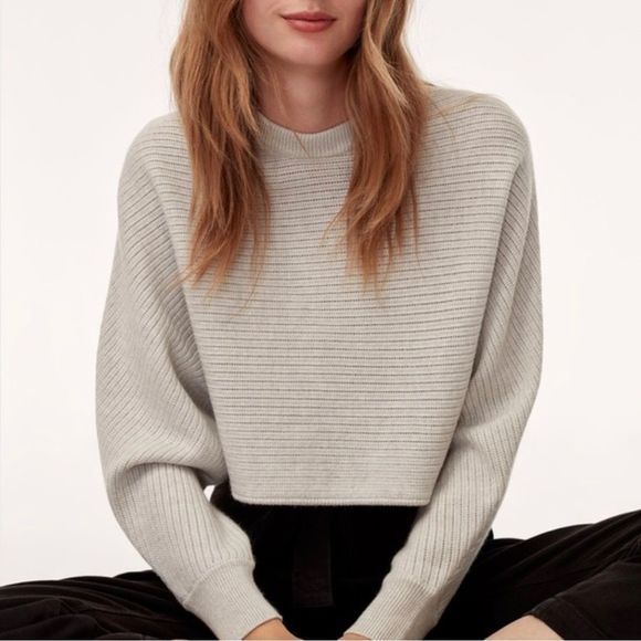 Wilfred Free Aritzia Lolan Cropped Merino Wool Sweater - Picture 1 of 9